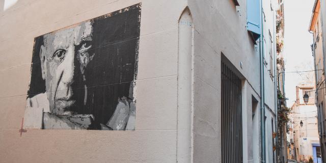 Portrait de Picasso dans la rue du commerce