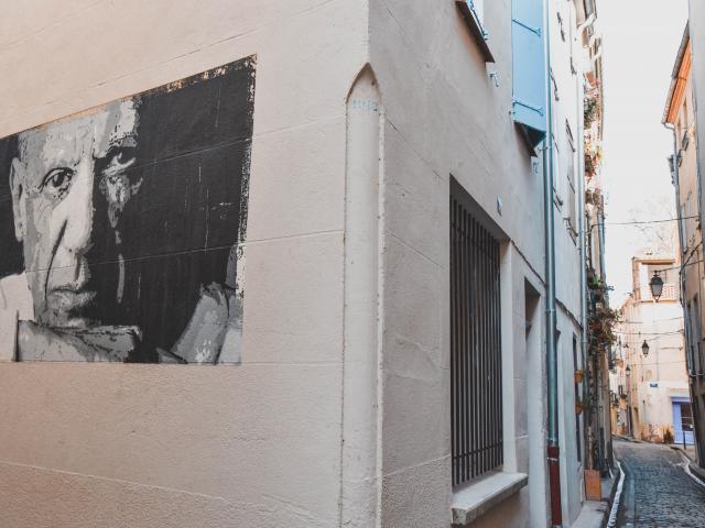 Portrait de Picasso dans la rue du commerce