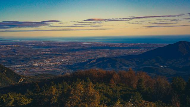 Vue paysage du Vallespir et de la mer